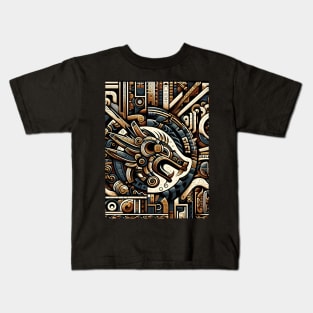 Mystical Echoes: Maya Art Revived in Vibrant Illustrations Kids T-Shirt